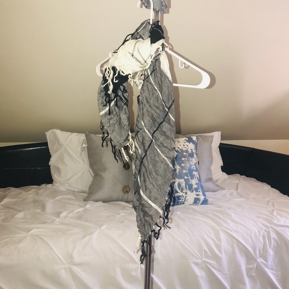 White, Grey, and Black Summer Scarf!